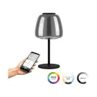 Eglo Lampada Da Tavolo Alfero-Z Acciaio Nero 7.7W 1000lm - 827-865 Regolabile Bianca + RGB | IP20 - Zigbee Dimmerabile